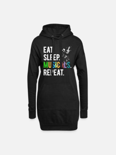 Mangez des comédies musicales pour dormir - Sweat-shirt à capuche long Femme - noir