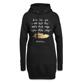 Citation chrétienne - Sweat-shirt à capuche long Femme - noir - Devant