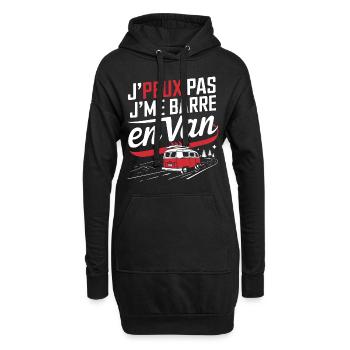 j'peux pas j'ai Van - Sweat-shirt à capuche long Femme - noir - Devant