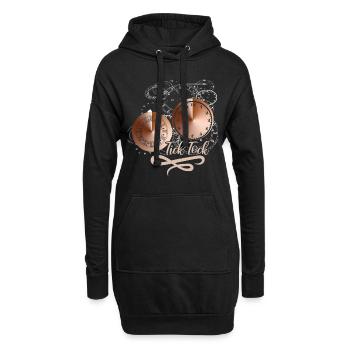 Großvater Wecker Zeit Anzeige Uhr Uhrwerk - Hoodie-Kleid - Schwarz - Vorne