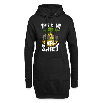 Safari Afrika Geschenk Shirt - Wüste Elefant - Hoodie-Kleid - Schwarz - Vorne