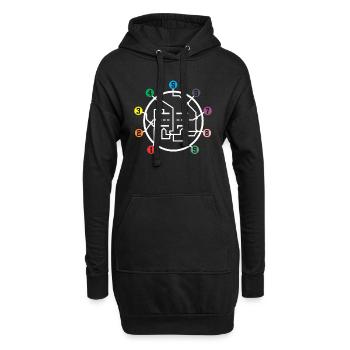 Analoges Vakuumröhren-Pin-Layout Verstärker Audio - Hoodie-Kleid - Schwarz - Vorne