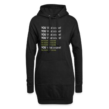 Funny Rocket Game What a save - Hoodie-Kleid - Schwarz - Vorne
