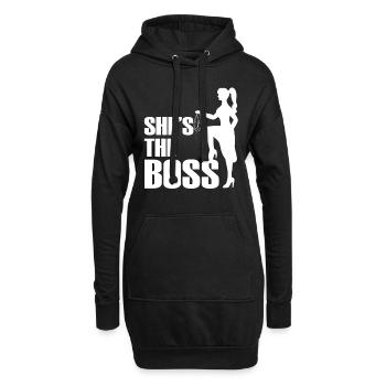 Cadeau bdsm elle est le patron - Sweat-shirt à capuche long Femme - noir - Devant
