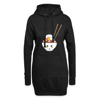 Ramen Cat Kawaii cadeau pour Otakus - Sweat-shirt à capuche long Femme - noir - Devant