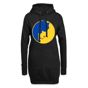 UKRAINE - PEACE - YIN YANG Katzen - Symbol - Hoodie-Kleid - Schwarz - Vorne