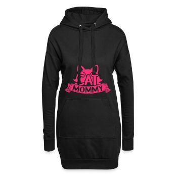 T-shirt chats gueule de bois cadeau chaton persan - Sweat-shirt à capuche long Femme - noir - Devant