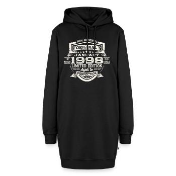 Né le 25 janvier 1998 Homme cadeau - Sweat-shirt à capuche long Femme - noir - Devant