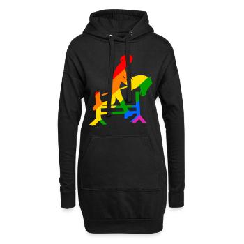buntes Steckenpferd Hobbyhorsing - Hoodie-Kleid - Schwarz - Vorne