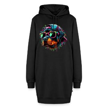 Rottweiler Grafitti Keep Cool - Hoodie-Kleid - Schwarz - Vorne - AI Model Female 172 light (172cm)