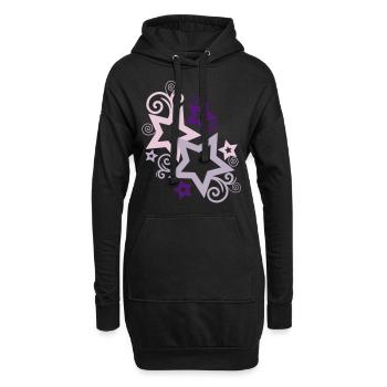 étoiles - Sweat-shirt à capuche long Femme - noir - Devant