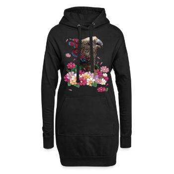 Der Cacique-Papagei - Hoodie-Kleid - Schwarz - Vorne