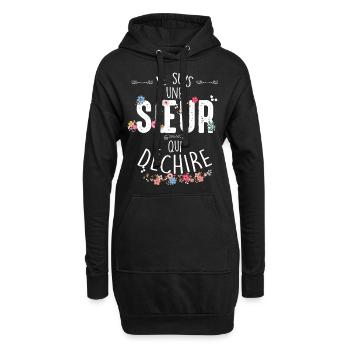 Ma Soeur Cadeau Pour Une femme Qui Déchire - Sweat-shirt à capuche long Femme - noir - Devant