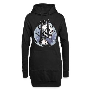 Bonhomme de neige crâne // Totenkopf Schneemann FS0051 - Sweat-shirt à capuche long Femme - noir - Devant