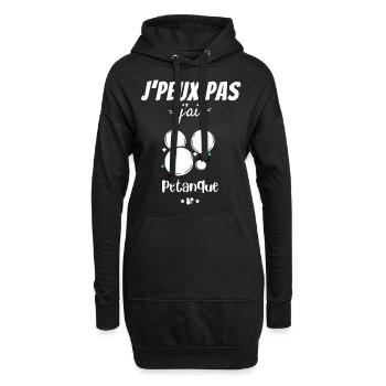 Pétanque-Leidenschaft - Hoodie-Kleid - Schwarz - Vorne