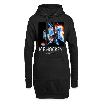 Joueur de hockey sur glace Sport Fan Team Vintage Retro - Sweat-shirt à capuche long Femme - noir - Devant