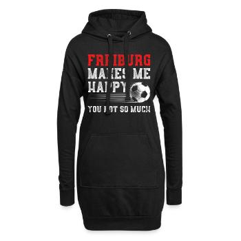 ME HEUREUX Fribourg REND - Sweat-shirt à capuche long Femme - noir - Devant