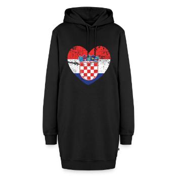 Kroatien Hrvatska Kroate Kroatin Kroatisch Kroaten - Hoodie-Kleid - Schwarz - Vorne