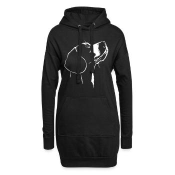 Beagle Silhouette Hunde Hund Wilsigns - Hoodie-Kleid - Schwarz - Vorne