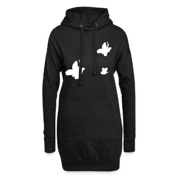 symbole formen drei schmetterling biene tiere - Hoodie-Kleid - Schwarz - Vorne