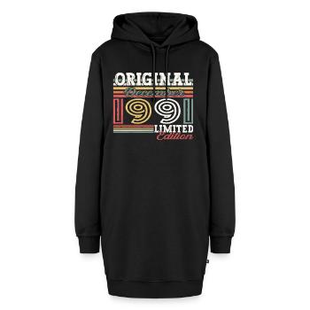 Décembre Né 1991 Cadeau de 31e anniversaire - Sweat-shirt à capuche long Femme - noir - Devant