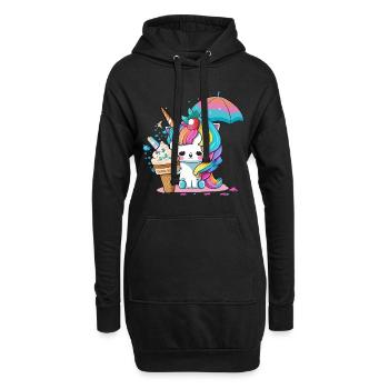 Einhorn-Feenstaub - Lassen Sie sich verzaubern - Hoodie-Kleid - Schwarz - Vorne
