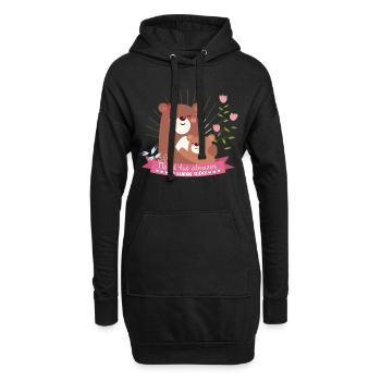 Cadeaux à la maman de l’enfant « Vos câlins guérissent » - Sweat-shirt à capuche long Femme - noir - Devant