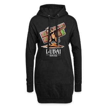 Dubai Rocks - Cooles Dabbing Dromedar Design - Hoodie-Kleid - Schwarz - Vorne
