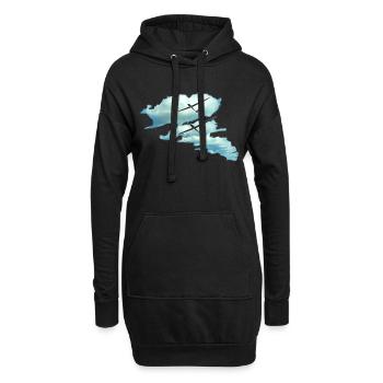 Wolkenstraße Segelflieger Geschenk - Hoodie-Kleid - Schwarz - Vorne