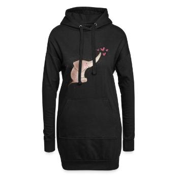 Elefanten Baby Süss T-Shirt Geschenkidee - Hoodie-Kleid - Schwarz - Vorne