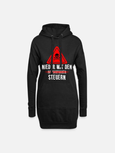 Nieder mit den Steuern - Hoodie-Kleid - Schwarz