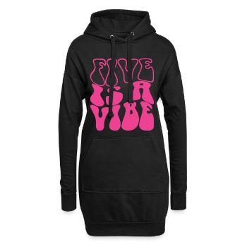 Five Is A Vibe Pink 5 Jahre alte Mädchen 5. Geburtstag - Hoodie-Kleid - Schwarz - Vorne