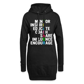 Lehrer-Akrostichon: Mentor, Inspirieren,... - Hoodie-Kleid - Schwarz - Vorne