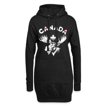 Design de Renne Canadien Floral et Naturel - Sweat-shirt à capuche long Femme - noir - Devant