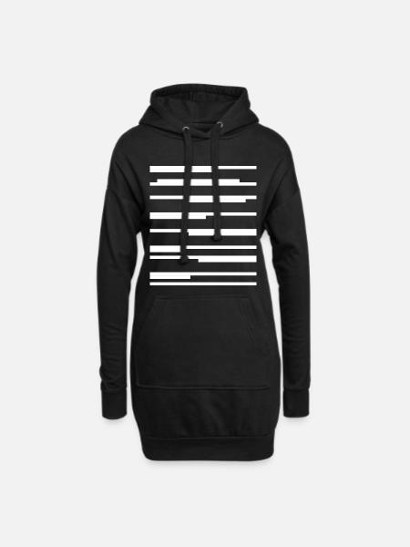 Design mit geometrischen Linien - Hoodie-Kleid - Schwarz