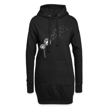 Löwenzahn Löwenzahnblüten im Flug - Hoodie-Kleid - Schwarz - Vorne