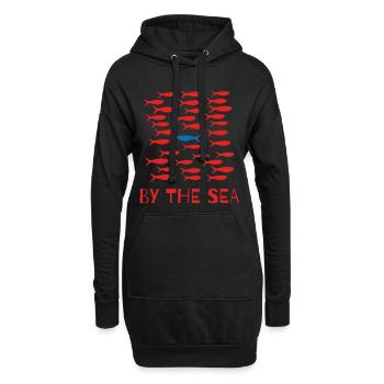 Bancs de sardines - Sweat-shirt à capuche long Femme - noir - Devant