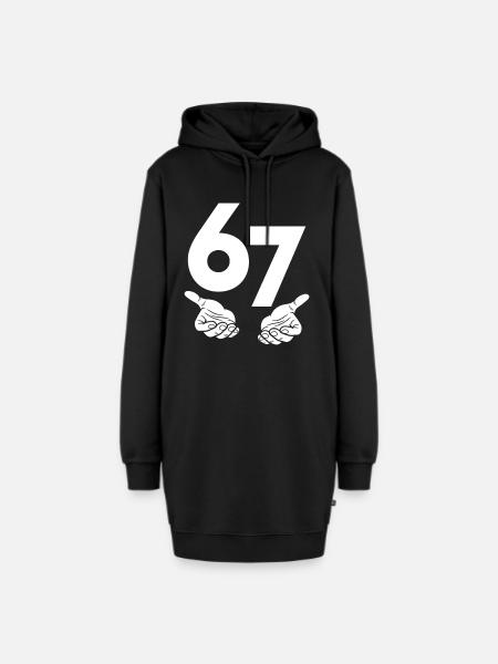 6 7 - Hoodie-Kleid - Schwarz