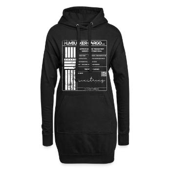 Shipping Label, weiß - Hoodie-Kleid - Schwarz - Vorne