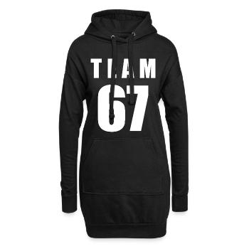 Team 67 - Hoodie-Kleid - Schwarz - Vorne