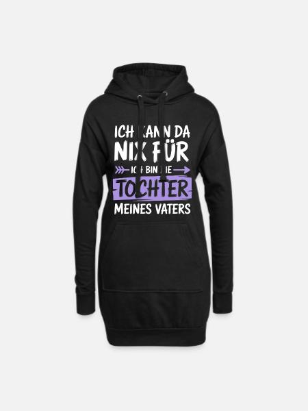 Tochter Vater Papa Kind Ich kann da nix fuer shirt - Hoodie-Kleid - Schwarz