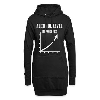 Alcohol Level In Progress (Drinking Team / White) - Hoodie-Kleid - Schwarz - Vorne