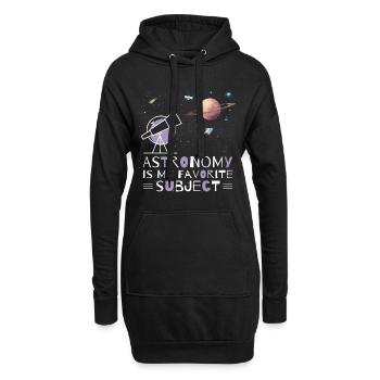 Astronomie, mein Lieblingsthema, Weltraumteleskop - Hoodie-Kleid - Schwarz - Vorne
