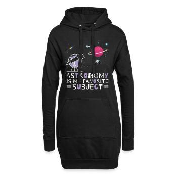 Astronomie, mein Lieblingsthema, Weltraumteleskop - Hoodie-Kleid - Schwarz - Vorne