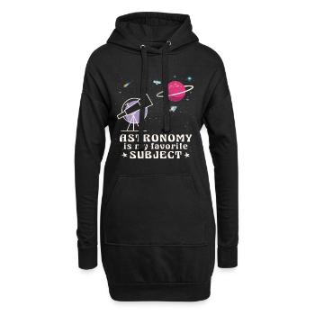 Astronomie, mein Lieblingsthema, Weltraumteleskop - Hoodie-Kleid - Schwarz - Vorne