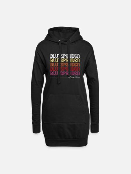 Blutspenden Retro - Hoodie-Kleid - Schwarz