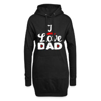 "Ich liebe Papa" - Hoodie-Kleid - Schwarz - Vorne