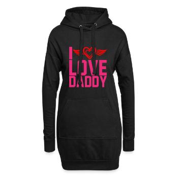 "Ich liebe Papa" - Hoodie-Kleid - Schwarz - Vorne