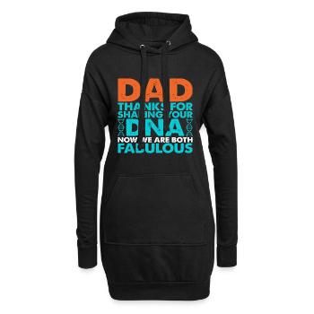 Drôle de forme de cadeau de fête des pères pour le fils et la fille - Sweat-shirt à capuche long Femme - noir - Devant