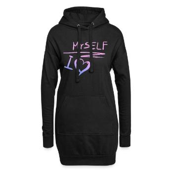 ich liebe mich selbstliebe herz - Hoodie-Kleid - Schwarz - Vorne